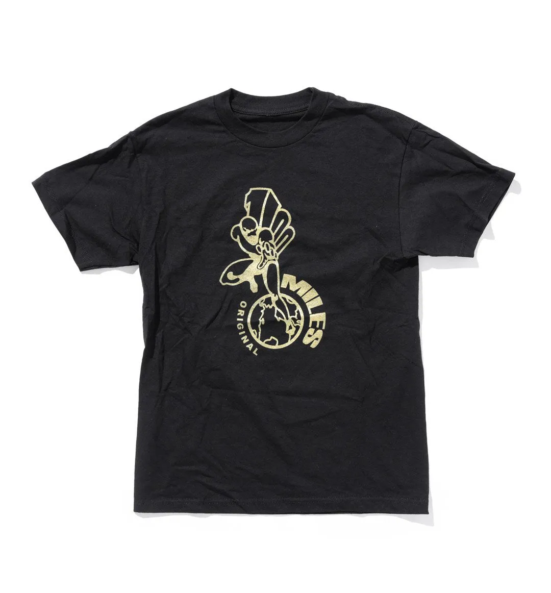 100 Miles Black and Gold Original Tee