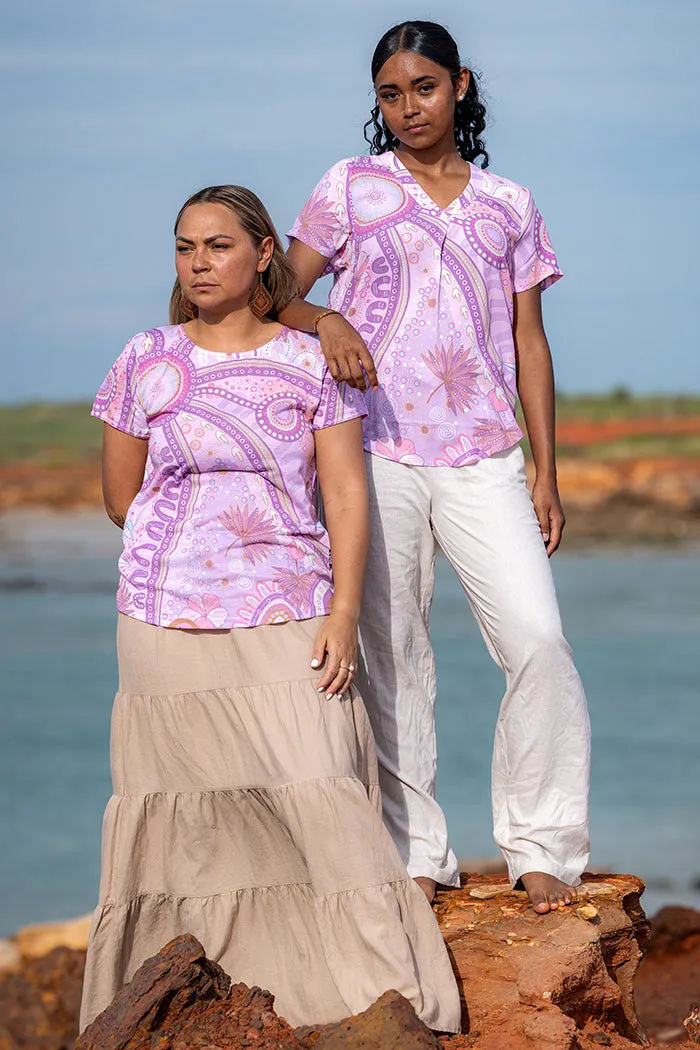 A Bright Future NAIDOC 2025 V Neck Women's Short Sleeve Blouse