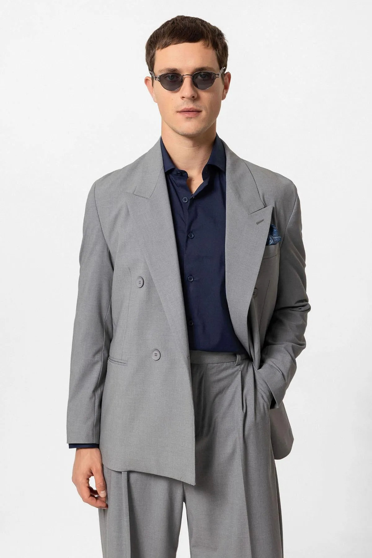 ANT Single Button Double-breasted Men's Blazer Jacket - Mettmann