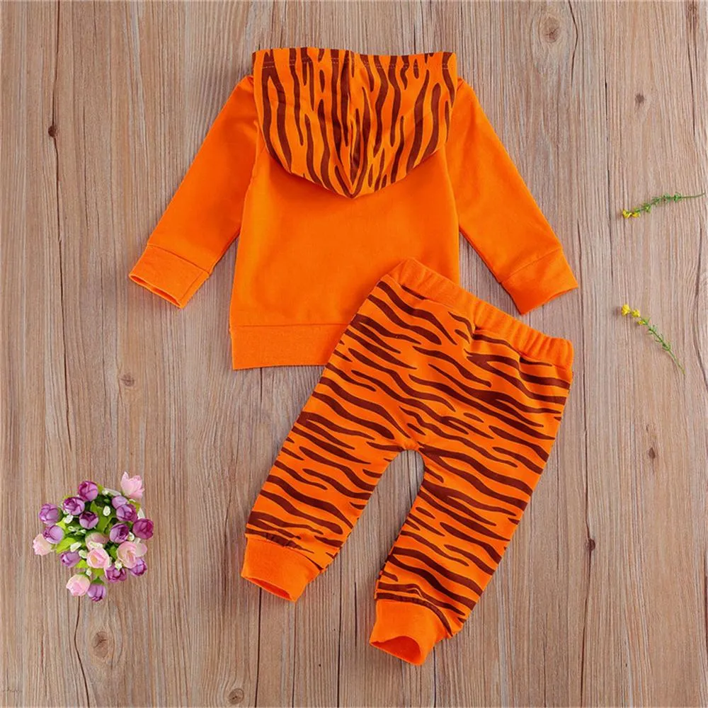 Baby Unisex Hooded Long Sleeve Tiger Cosplay Top & Pants Wholesale Baby