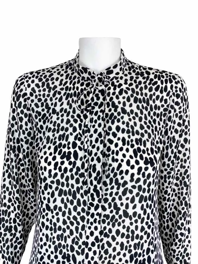 Banana Republic, Women's Spotted Blouse, Ivory/Black, Size XS