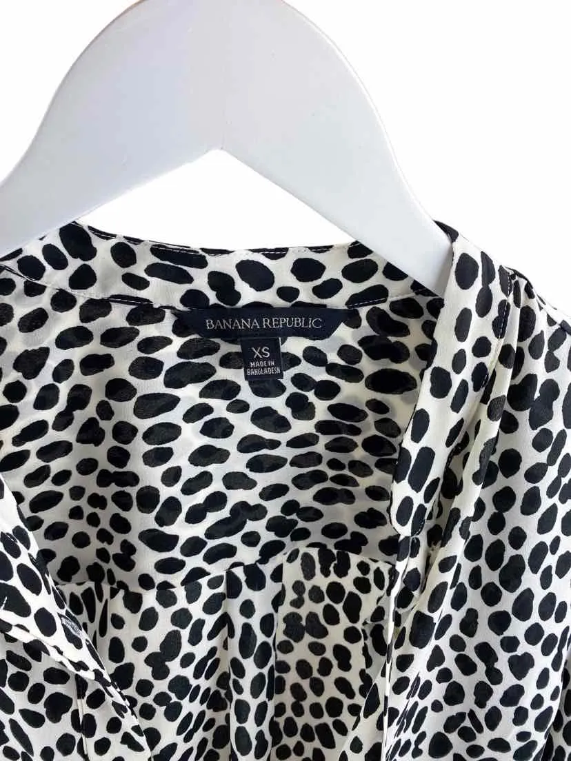 Banana Republic, Women's Spotted Blouse, Ivory/Black, Size XS