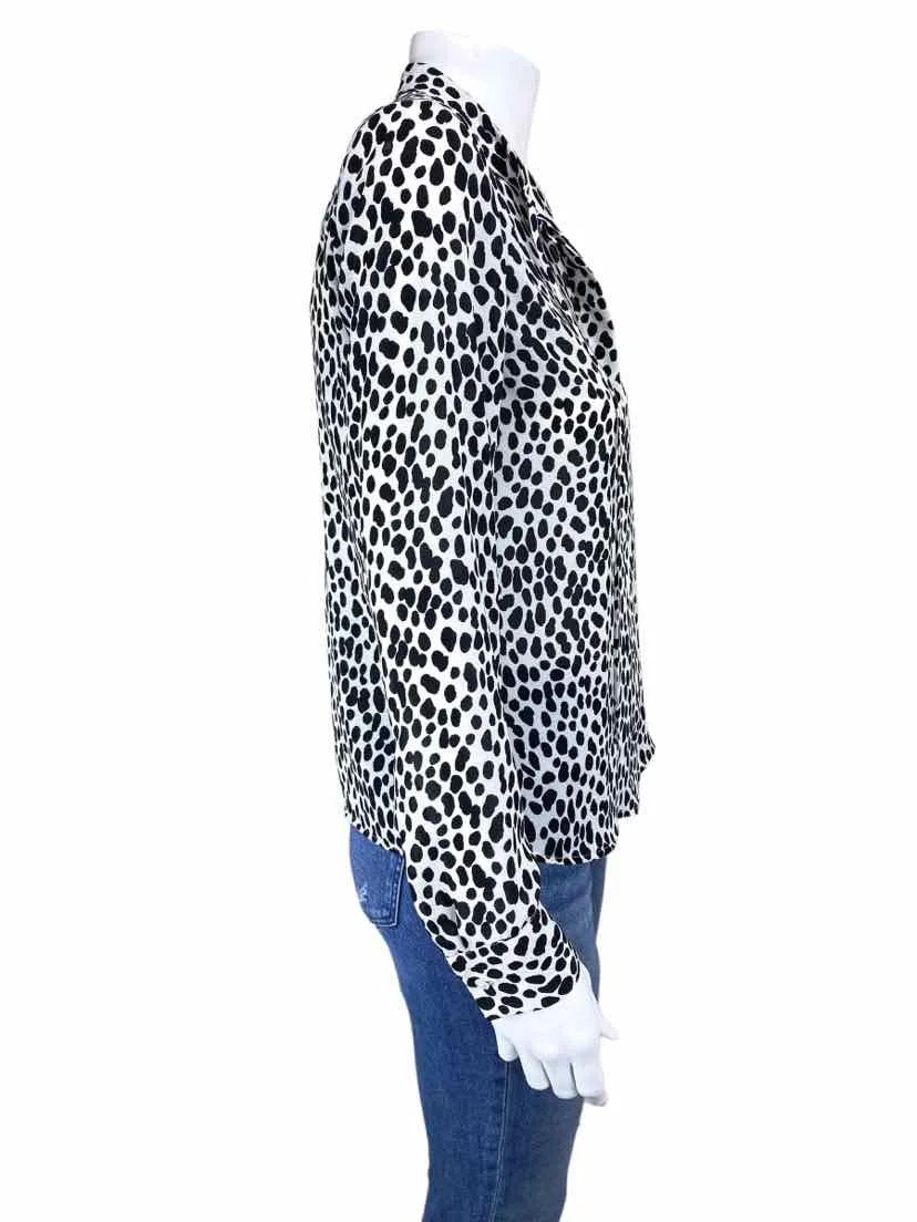 Banana Republic, Women's Spotted Blouse, Ivory/Black, Size XS