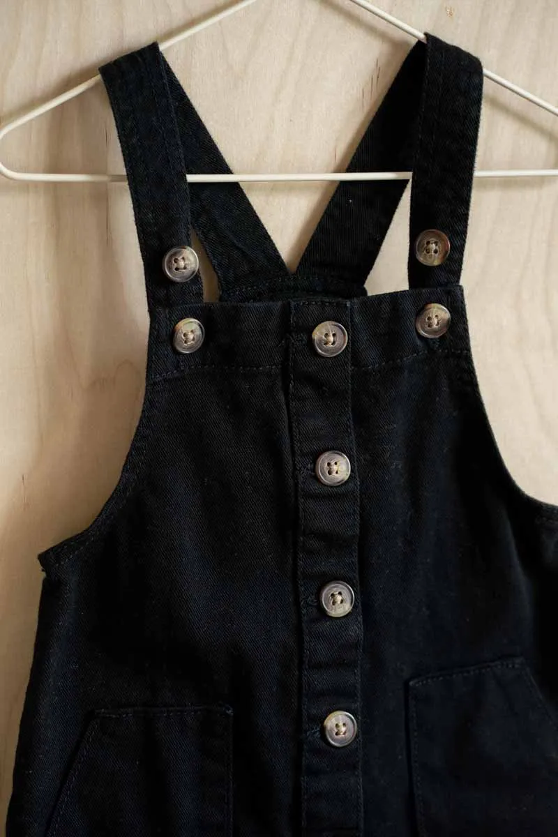 Black Denim Soft Jumper Dress: 3T