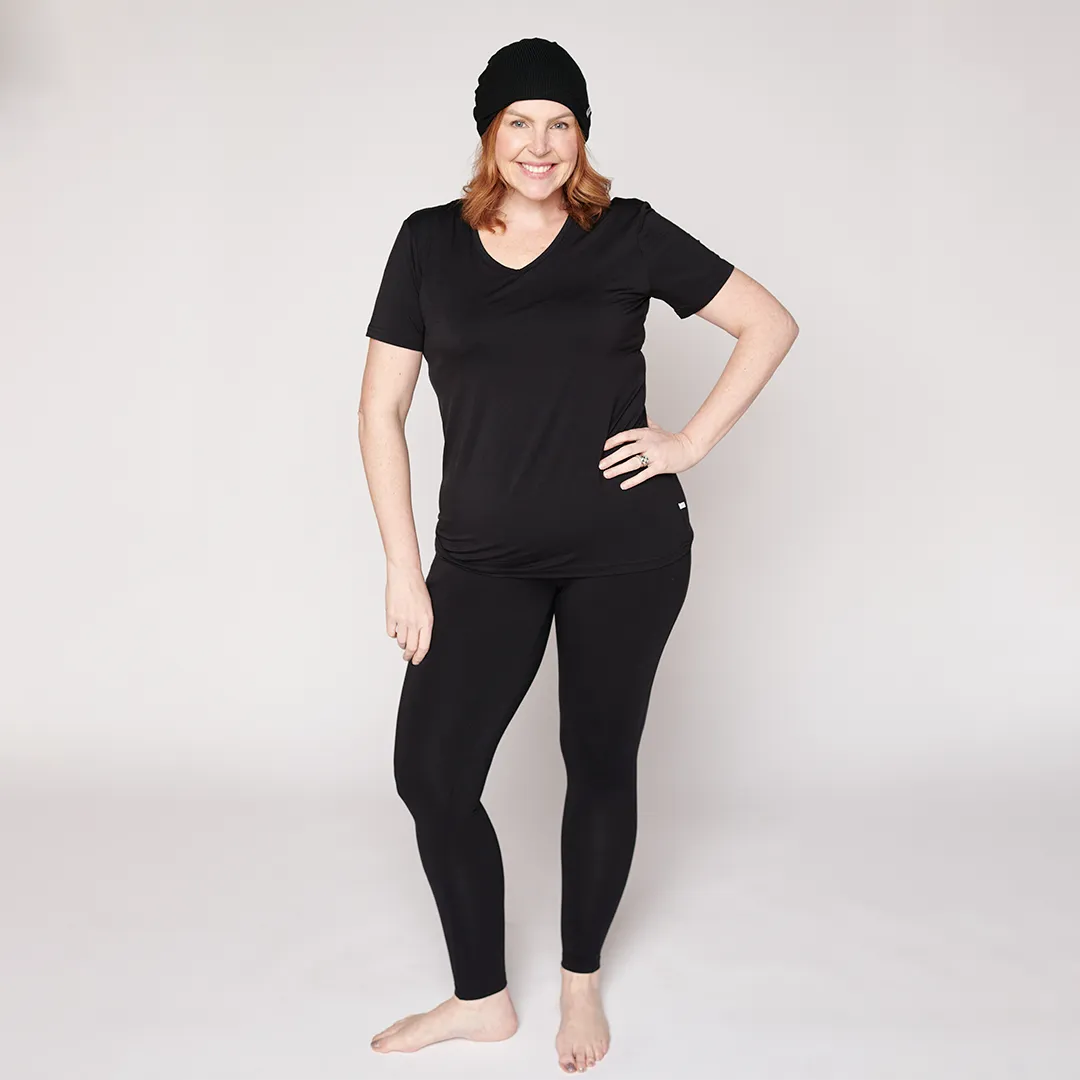 Black Ladies Bamboo Leggings