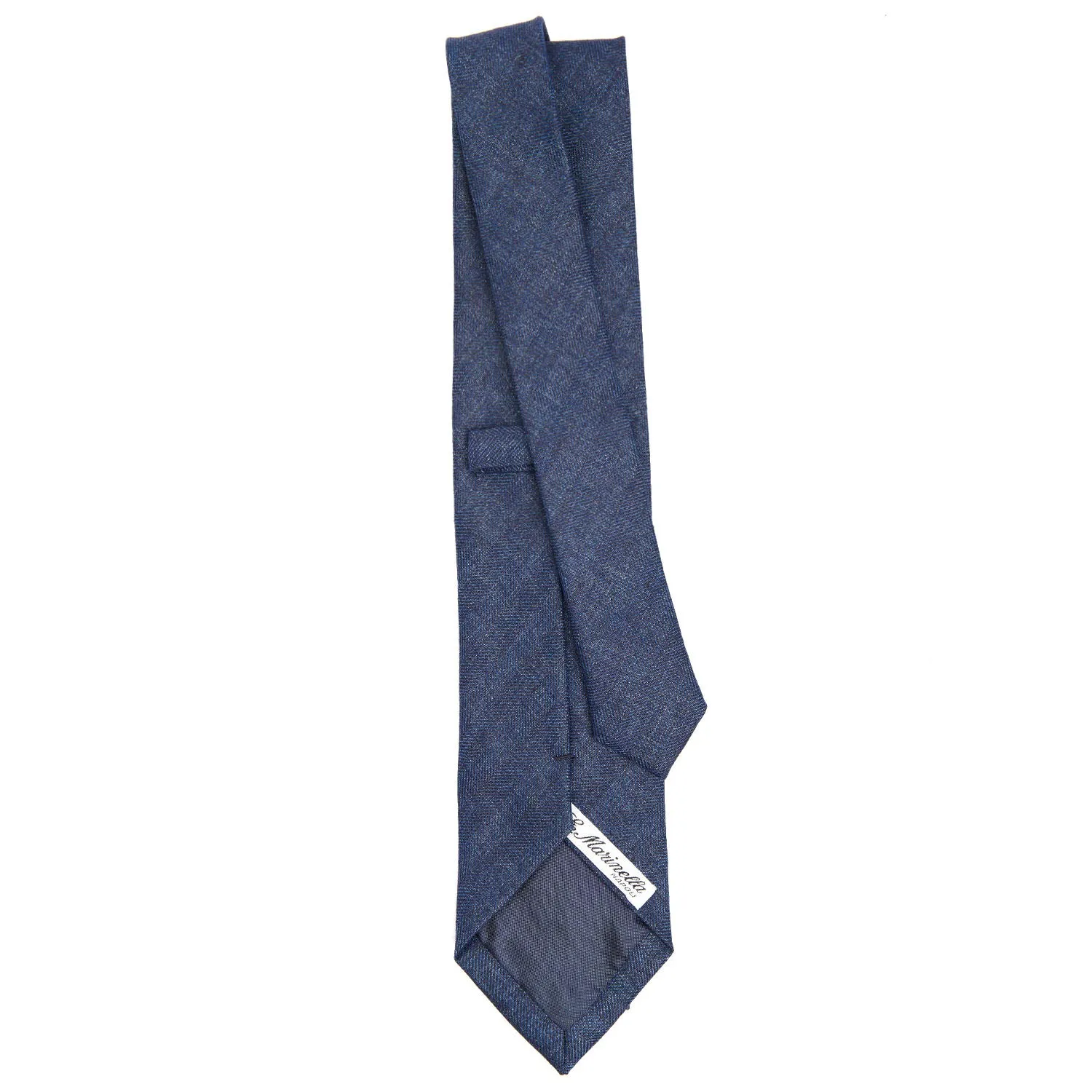 BLUE SARTORIAL LINEN AND COTTON TIE