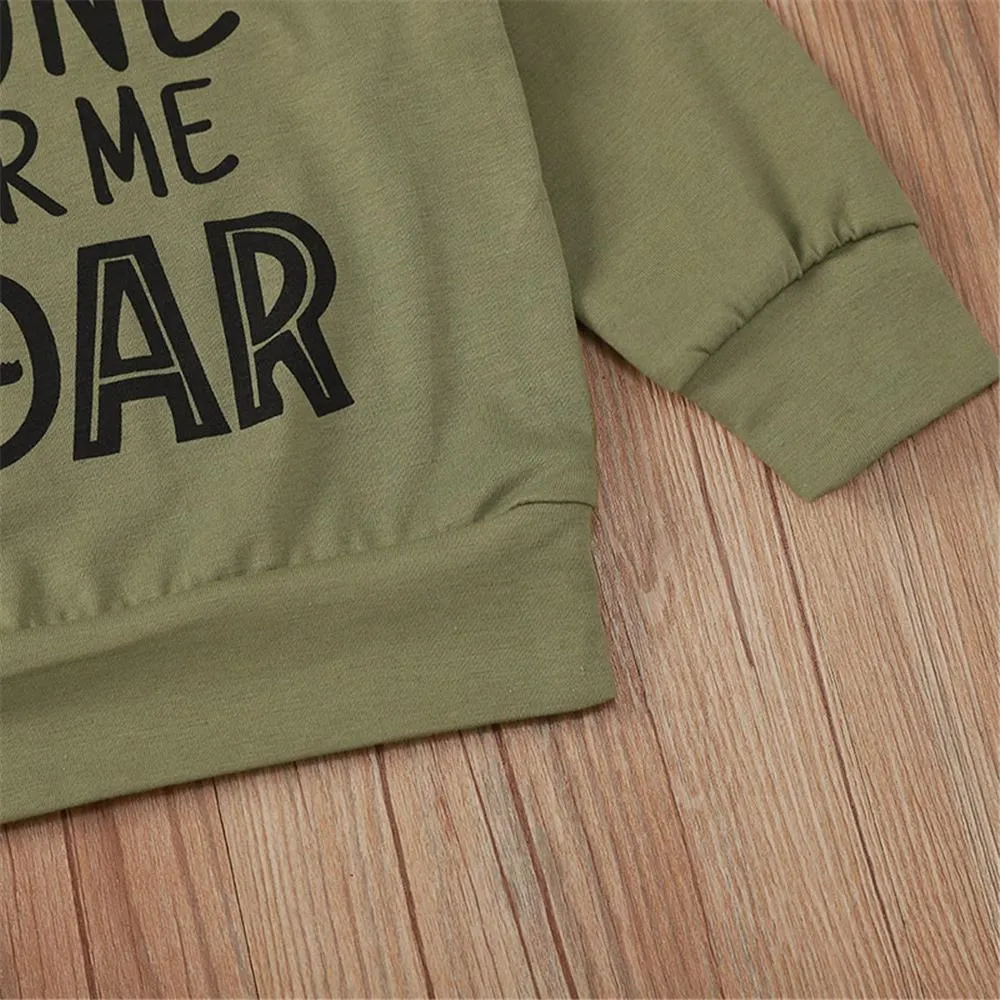 Boys Casual Letter Top & Dinosaur Printed Pants Baby Boys Clothing Wholesale