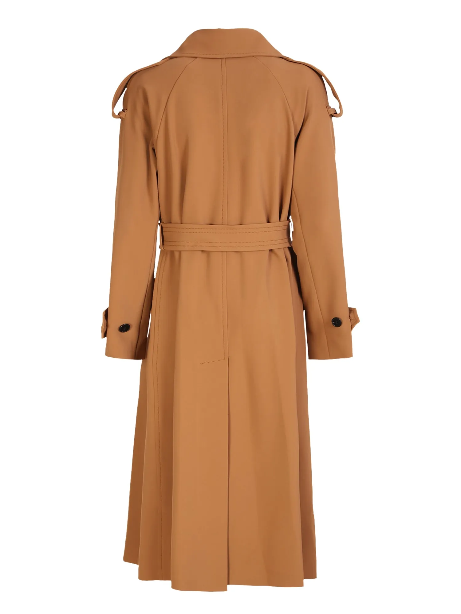 Brown double-breasted trench coat