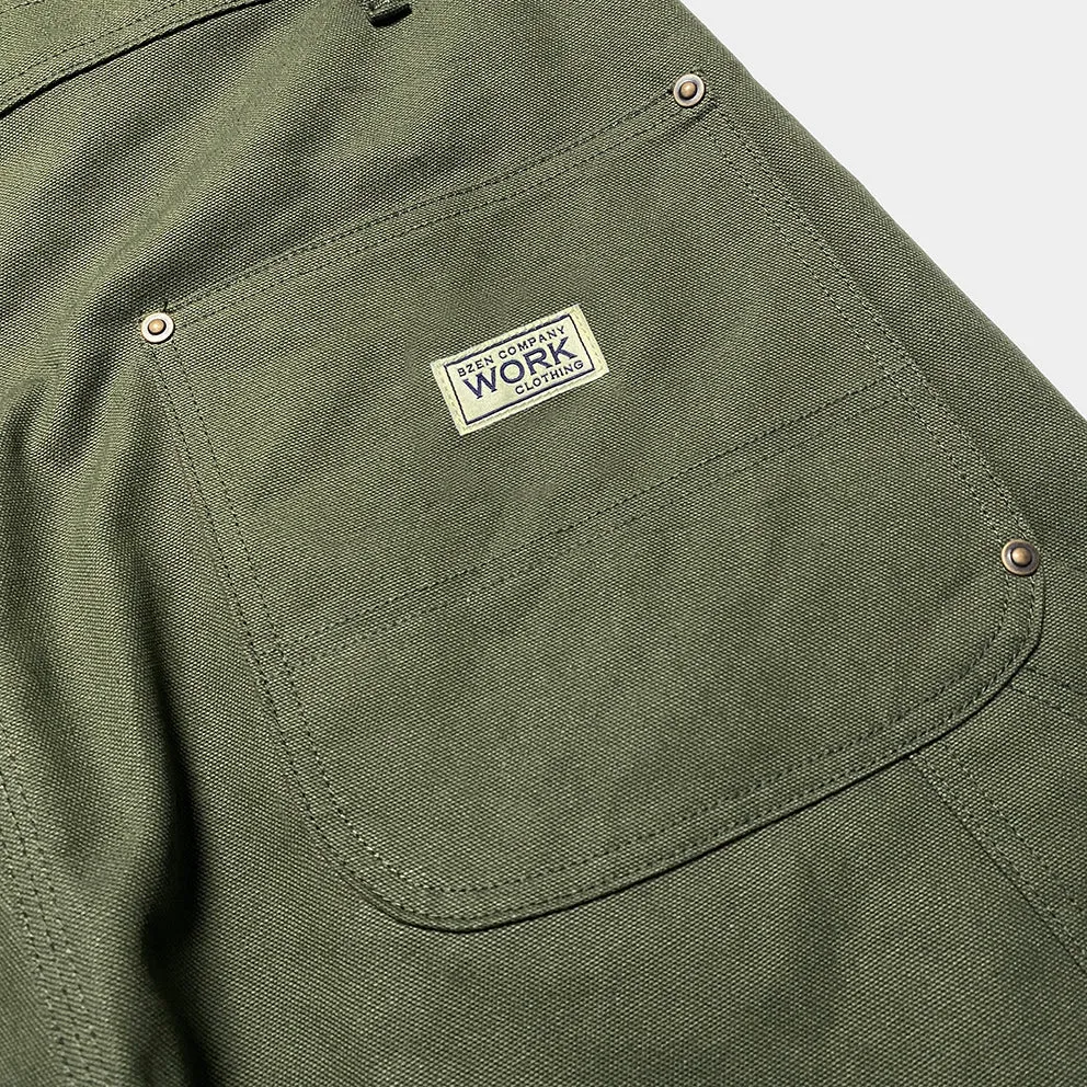 BZEN M.1097R GUTHRIE-CAG REGULAR FIT 6  POCKETS DOUBLE PANEL FRONT CANVAS UNISEX OVERALL-12.5OZ-E0 ARMY GREEN