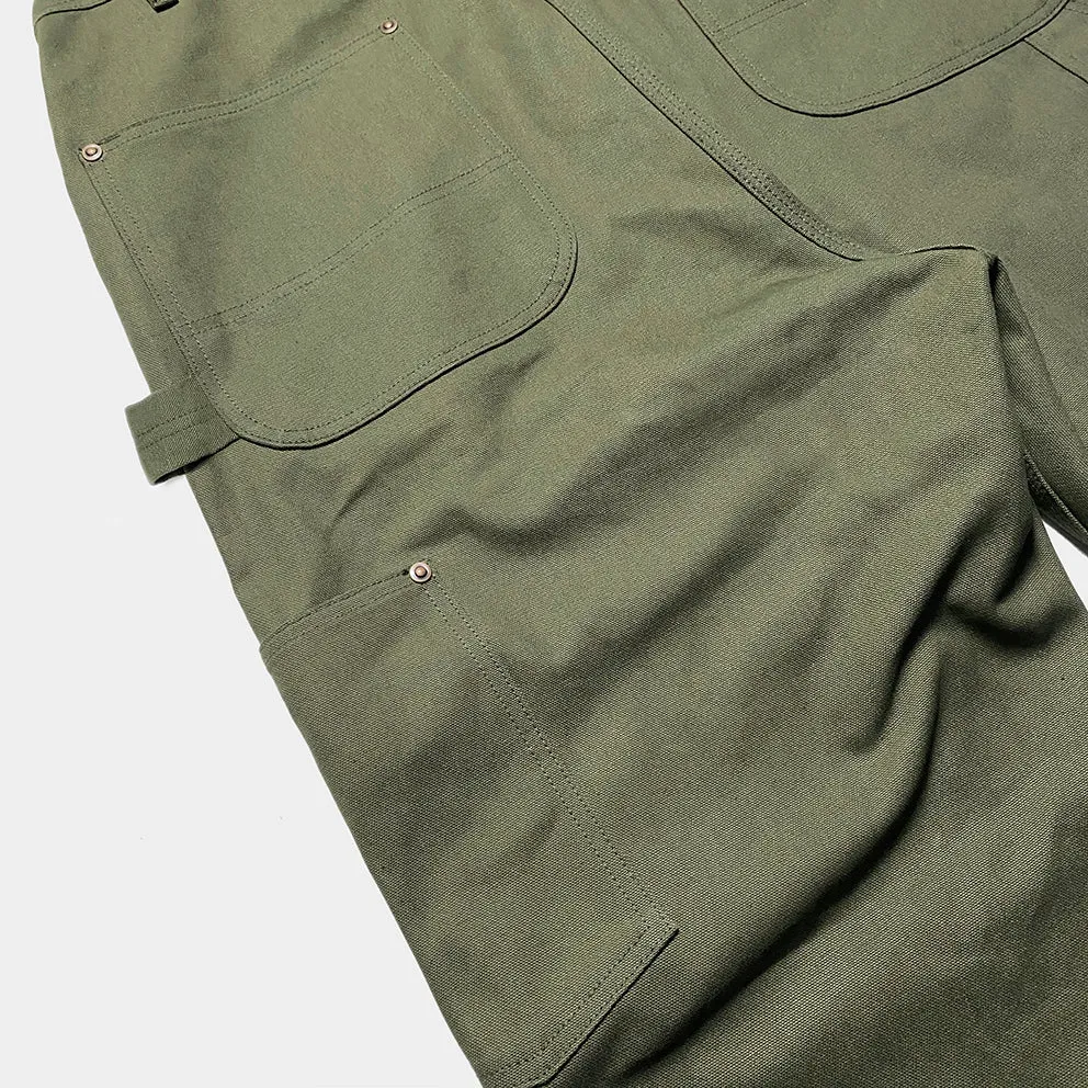 BZEN M.1097R GUTHRIE-CAG REGULAR FIT 6  POCKETS DOUBLE PANEL FRONT CANVAS UNISEX OVERALL-12.5OZ-E0 ARMY GREEN