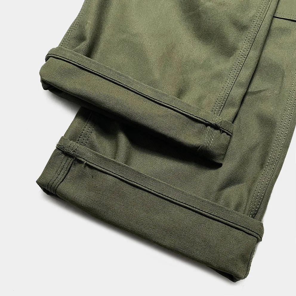 BZEN M.1097R GUTHRIE-CAG REGULAR FIT 6  POCKETS DOUBLE PANEL FRONT CANVAS UNISEX OVERALL-12.5OZ-E0 ARMY GREEN