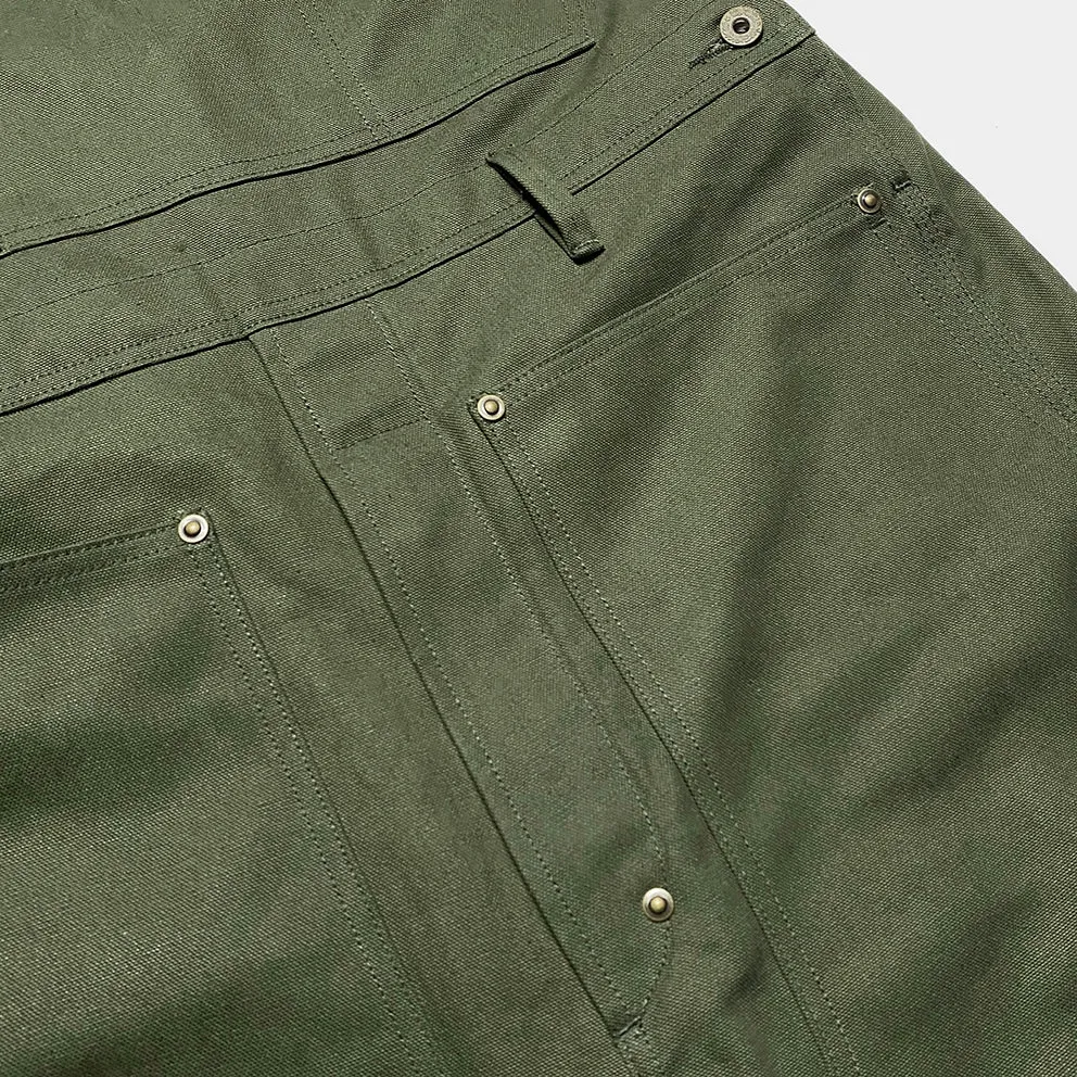 BZEN M.1097R GUTHRIE-CAG REGULAR FIT 6  POCKETS DOUBLE PANEL FRONT CANVAS UNISEX OVERALL-12.5OZ-E0 ARMY GREEN