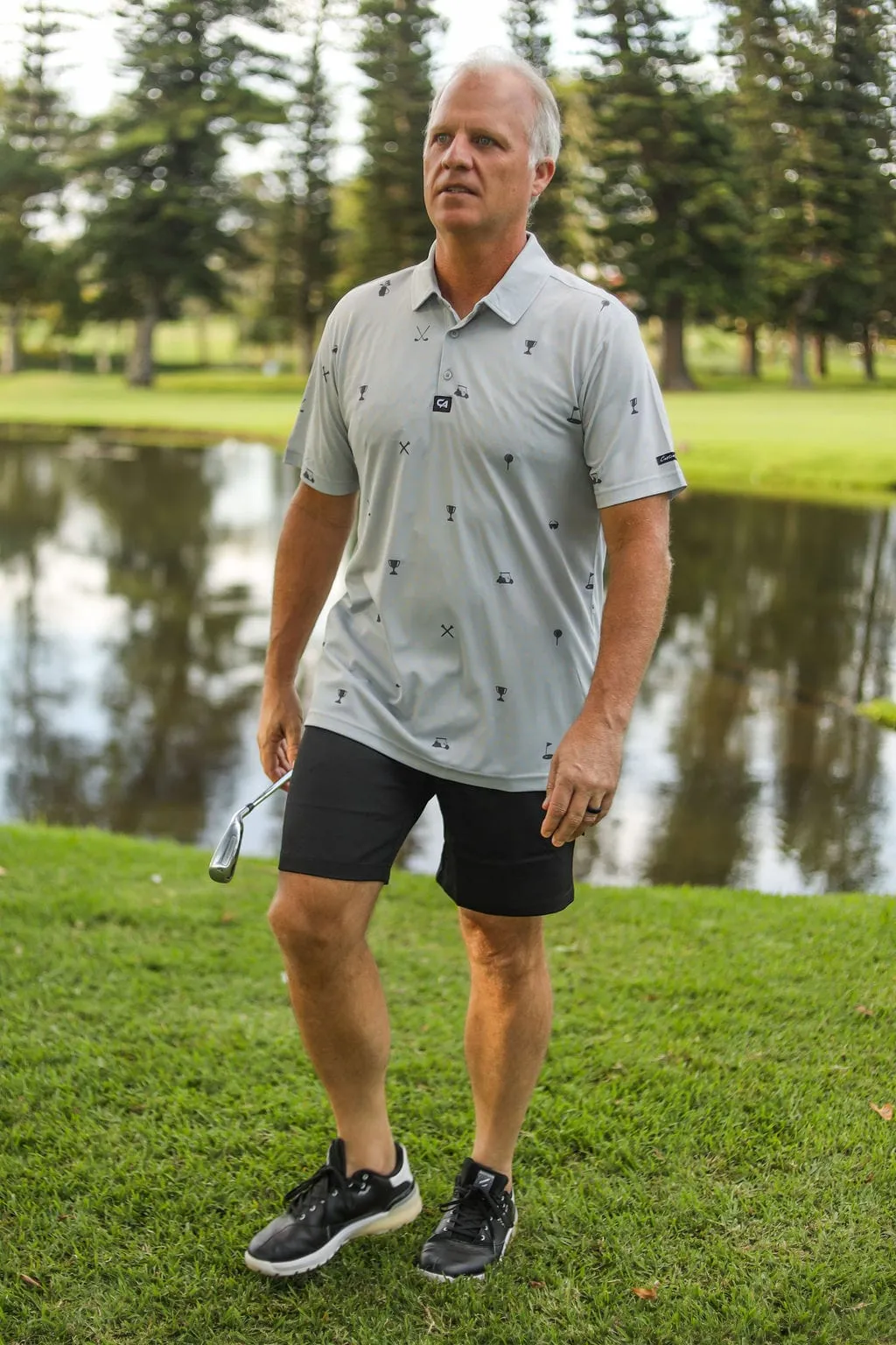 CA Statement Golf Shirt | Grey & Charcoal