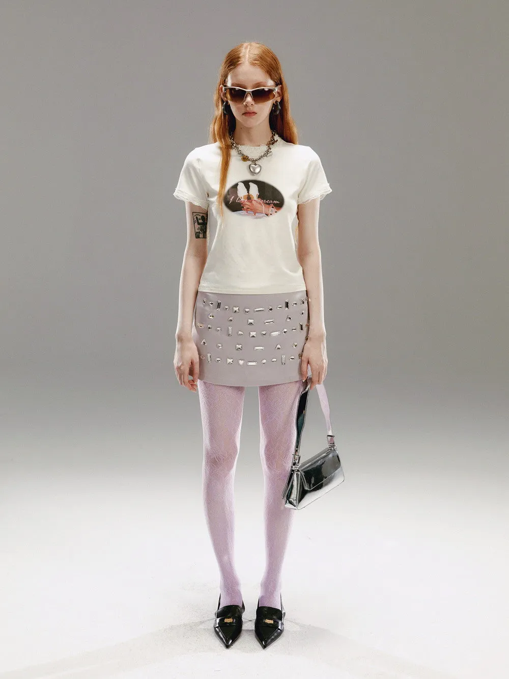 Casual Simple Retro Print-T-Shirt