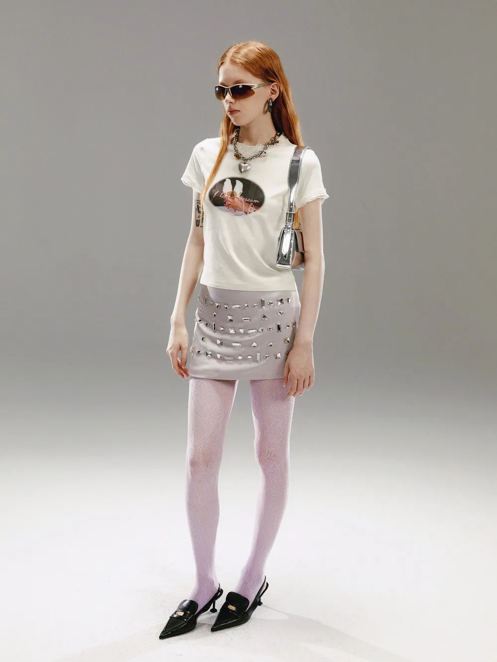 Casual Simple Retro Print-T-Shirt