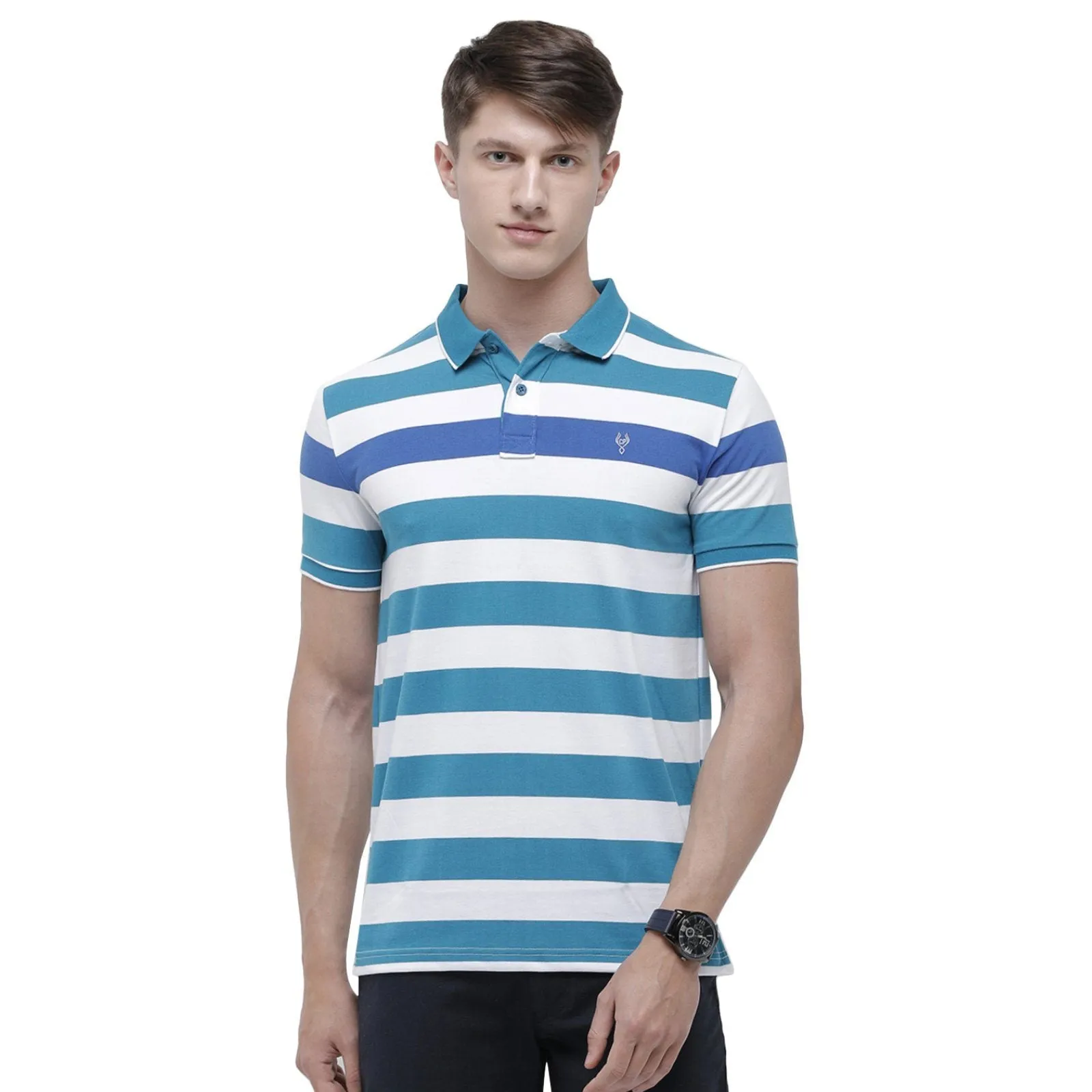 Classic Polo Men's Polo Neck Half Sleeve Multicolor Cotton Slim Fit T-Shirt CPEG - 255 B SF P
