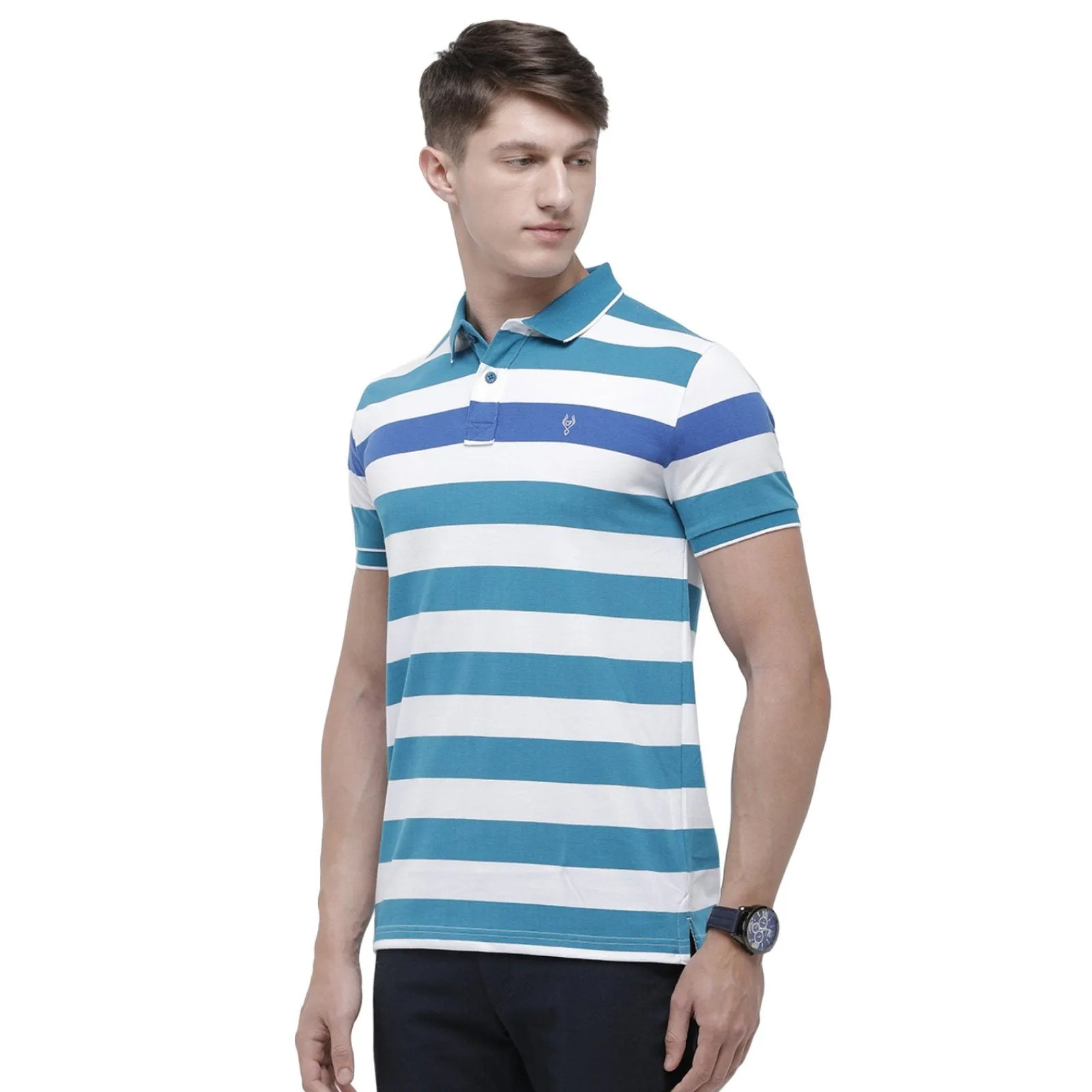 Classic Polo Men's Polo Neck Half Sleeve Multicolor Cotton Slim Fit T-Shirt CPEG - 255 B SF P