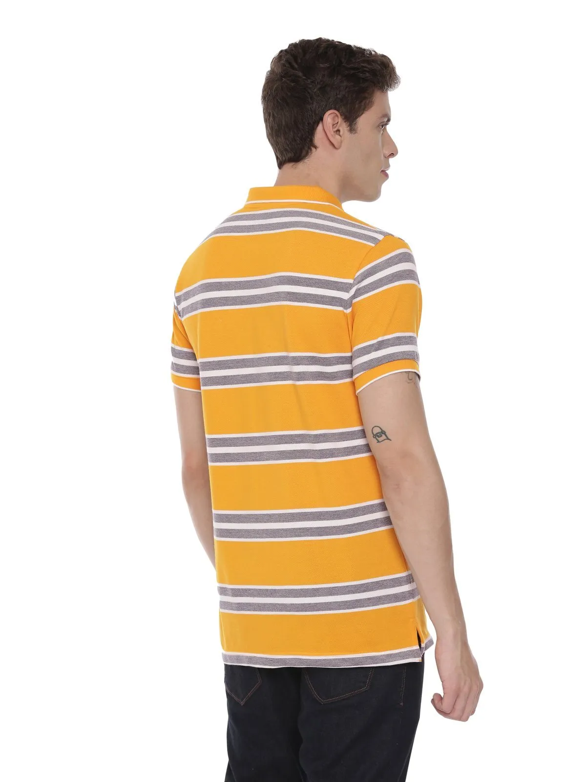 Classic Polo Men's Polo Neck Half Sleeve Yellow Cotton Slim Fit T-Shirt NITRO - 225 A SF P