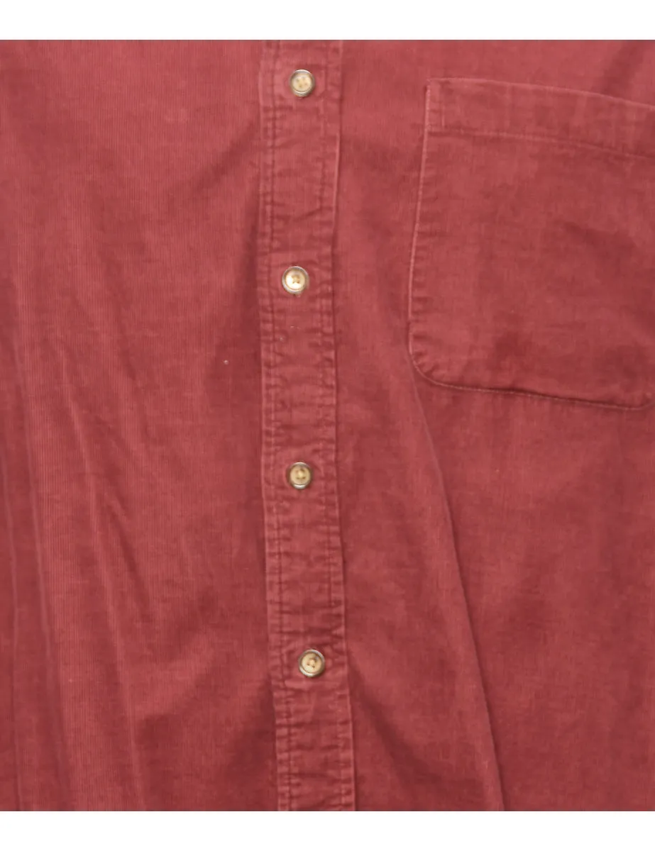Corduroy Maroon Classic Shirt - M
