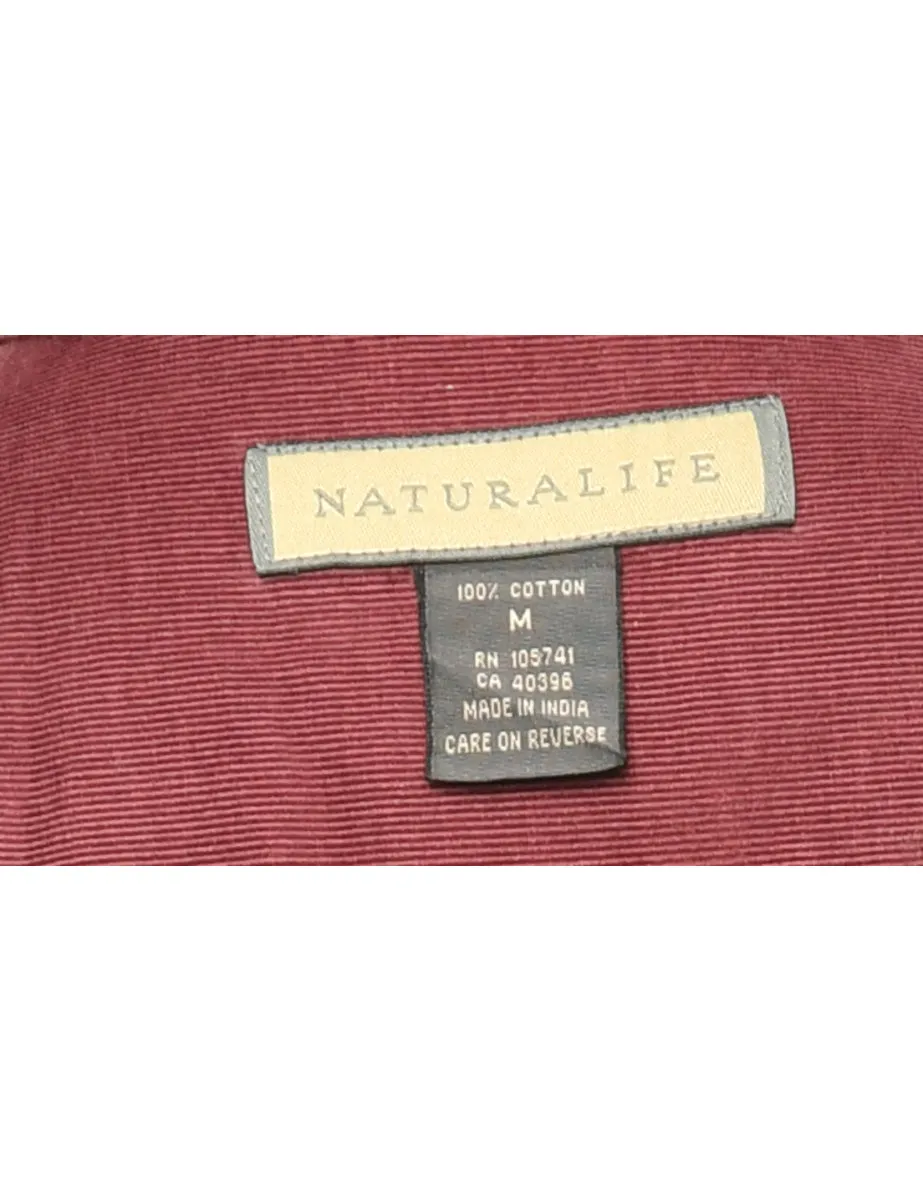 Corduroy Maroon Classic Shirt - M