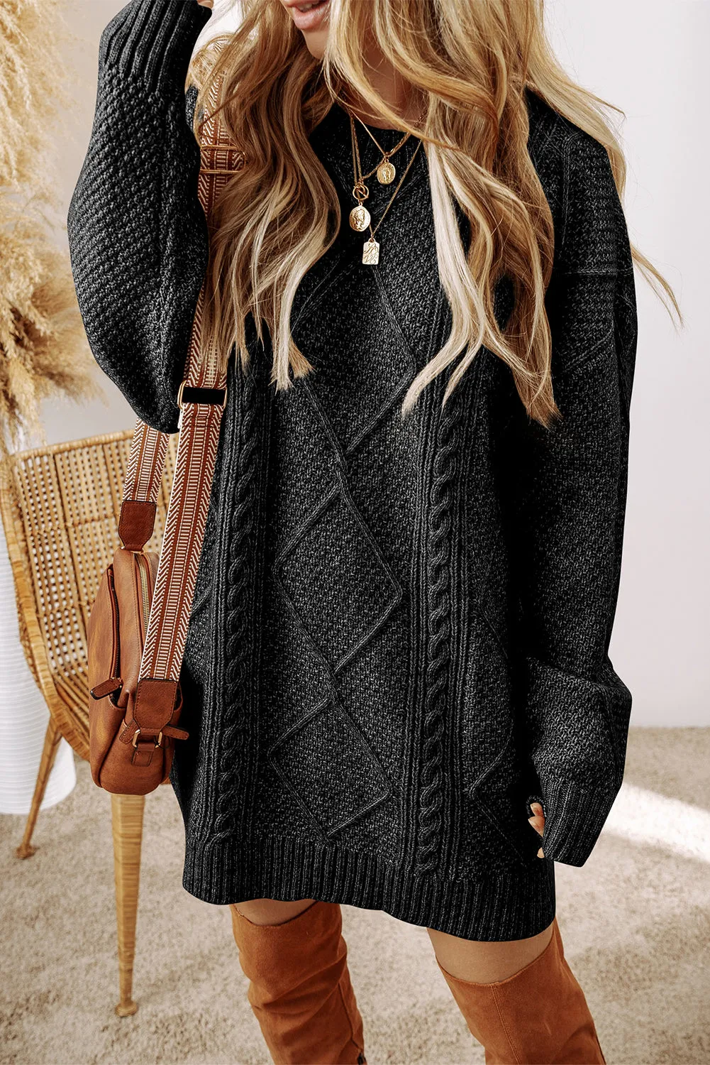 Cozy Cable Knit Boyfriend Sweater