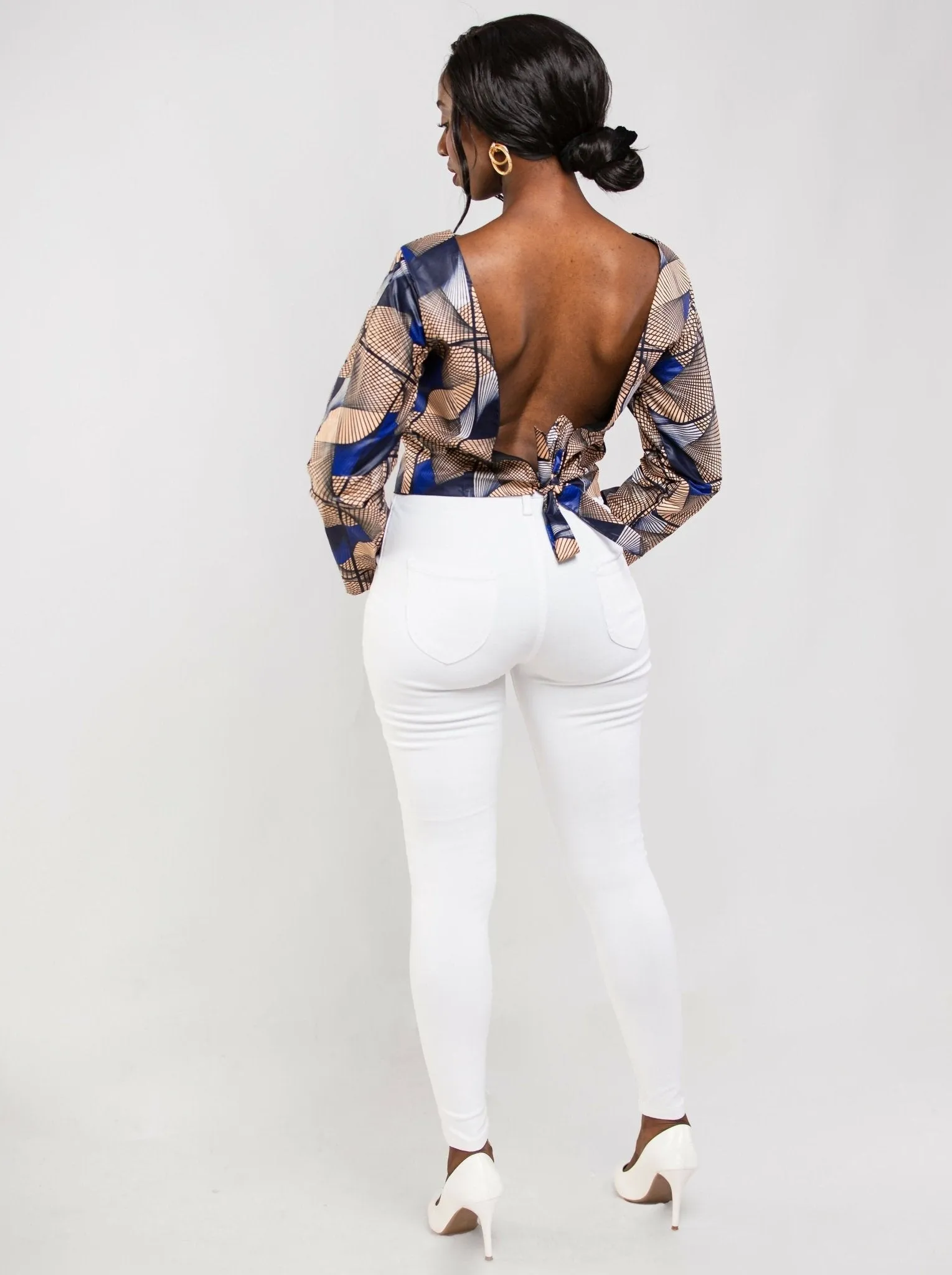 Da'joy Fashions Utica Ankara Top - Blue