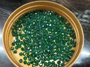 Dark Green Rainbow Bicone Crystal Glass Beads (Wholesale)