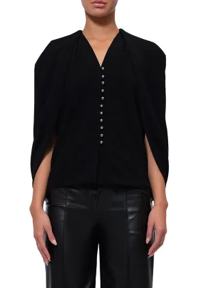 Dawn Cape Blouse (Black)