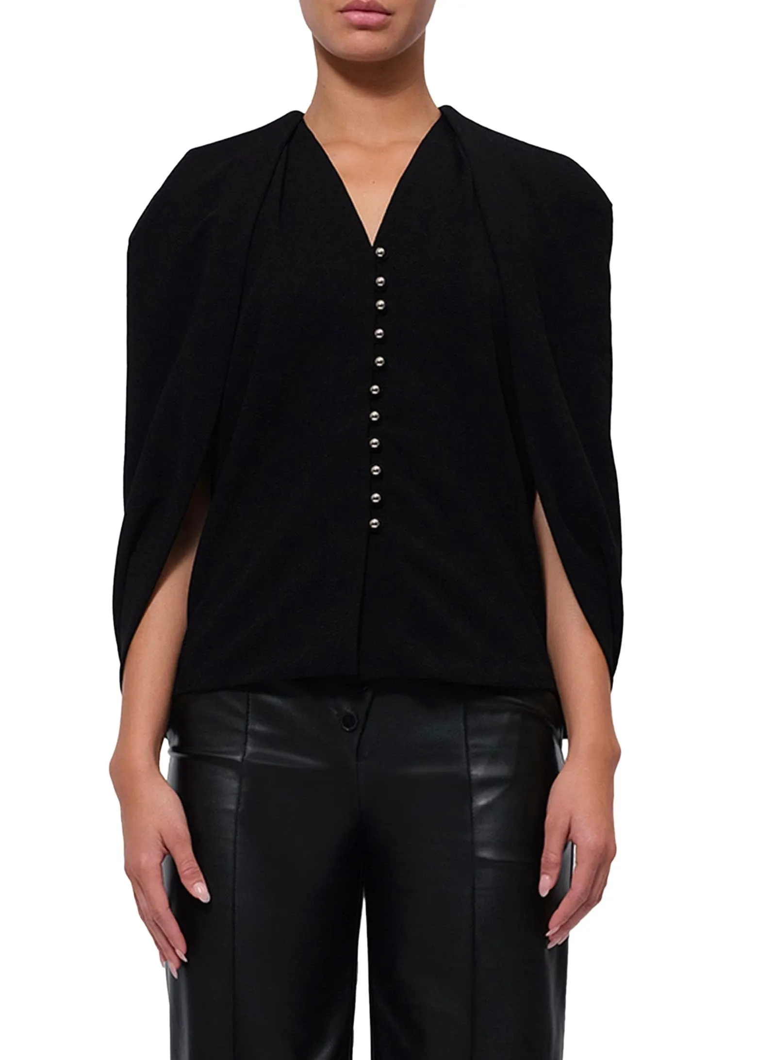 Dawn Cape Blouse (Black)