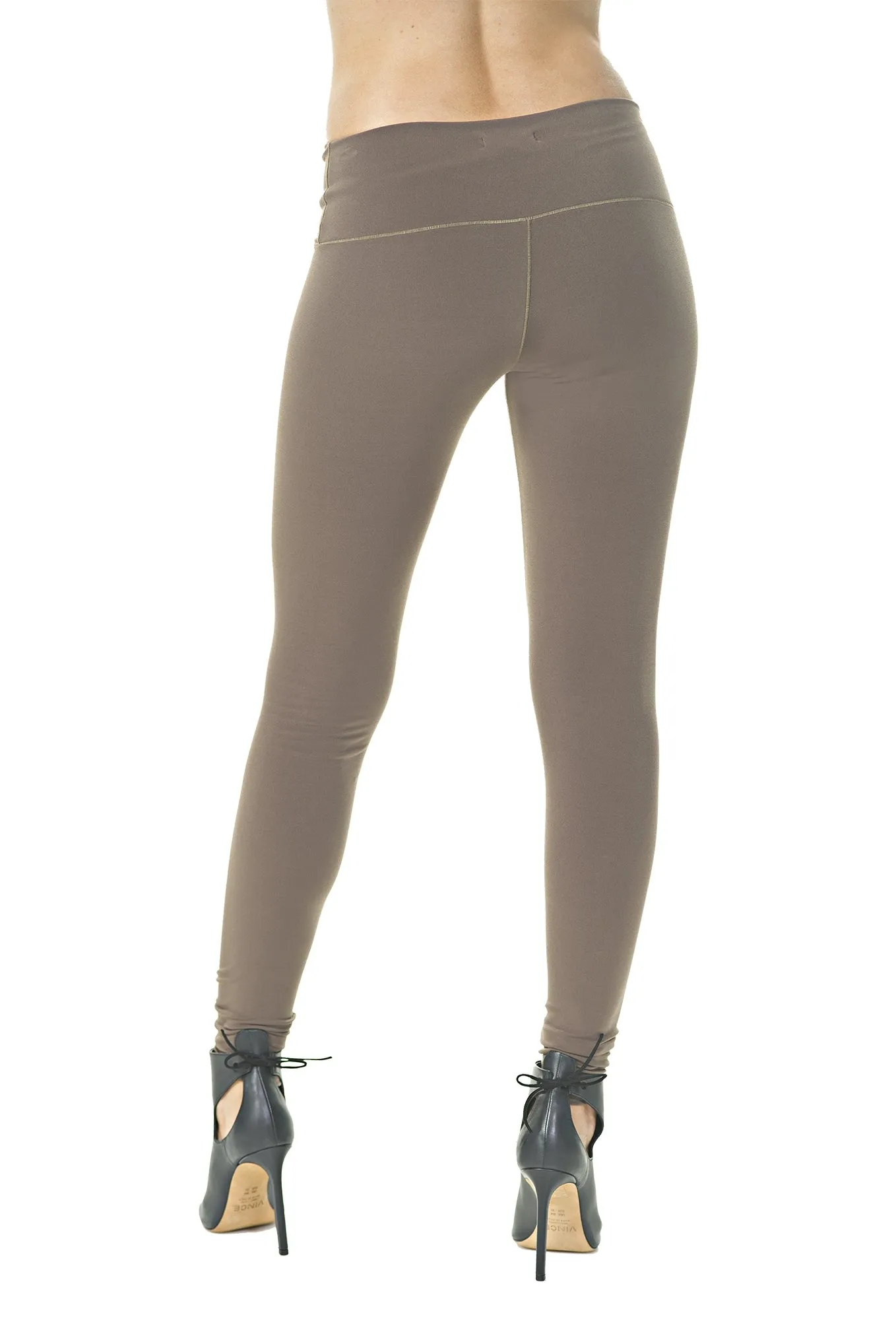 Double Waist Band Double Layered Long Leggings