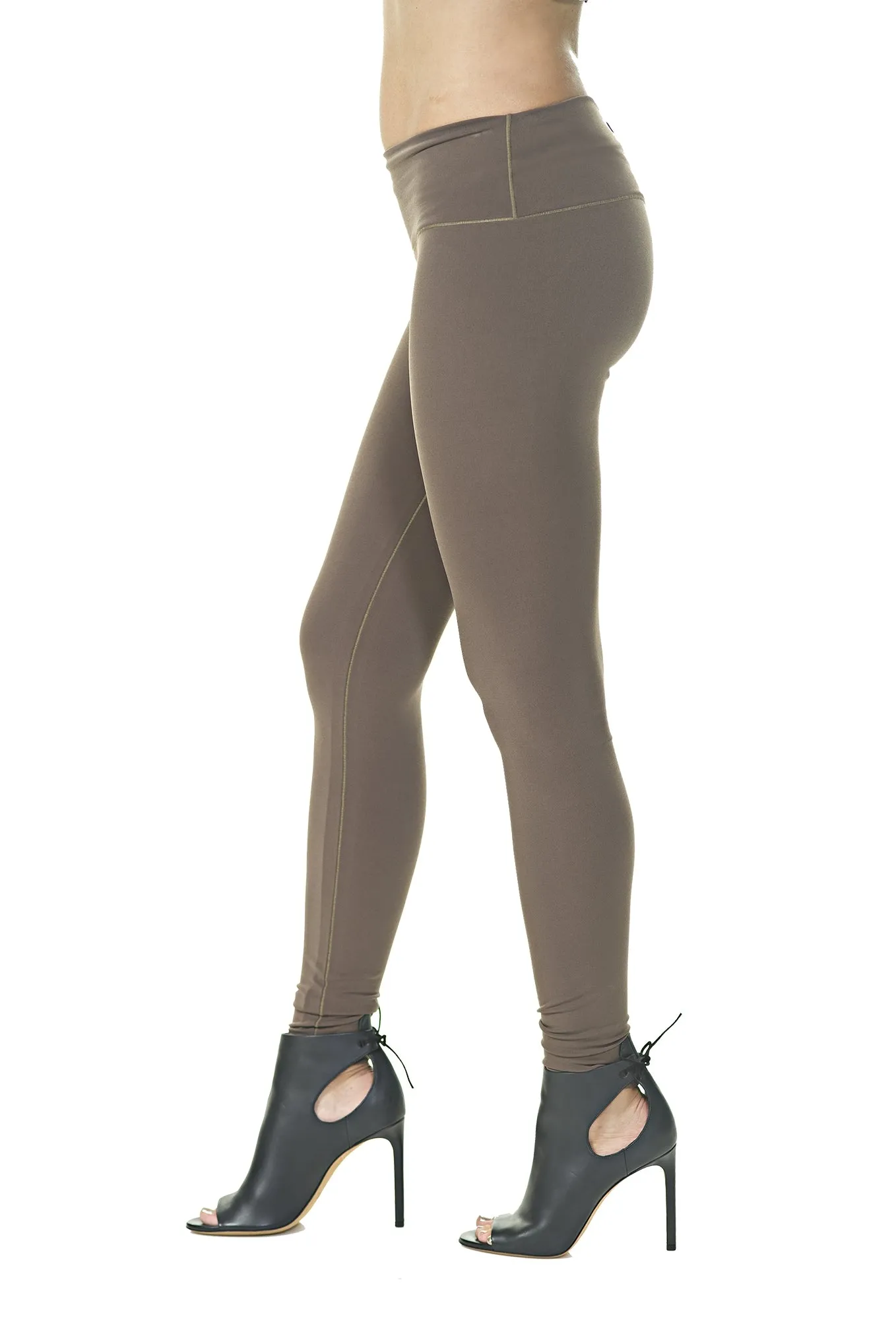 Double Waist Band Double Layered Long Leggings