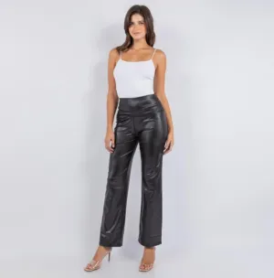 Faux Leather Straight Leg Pant