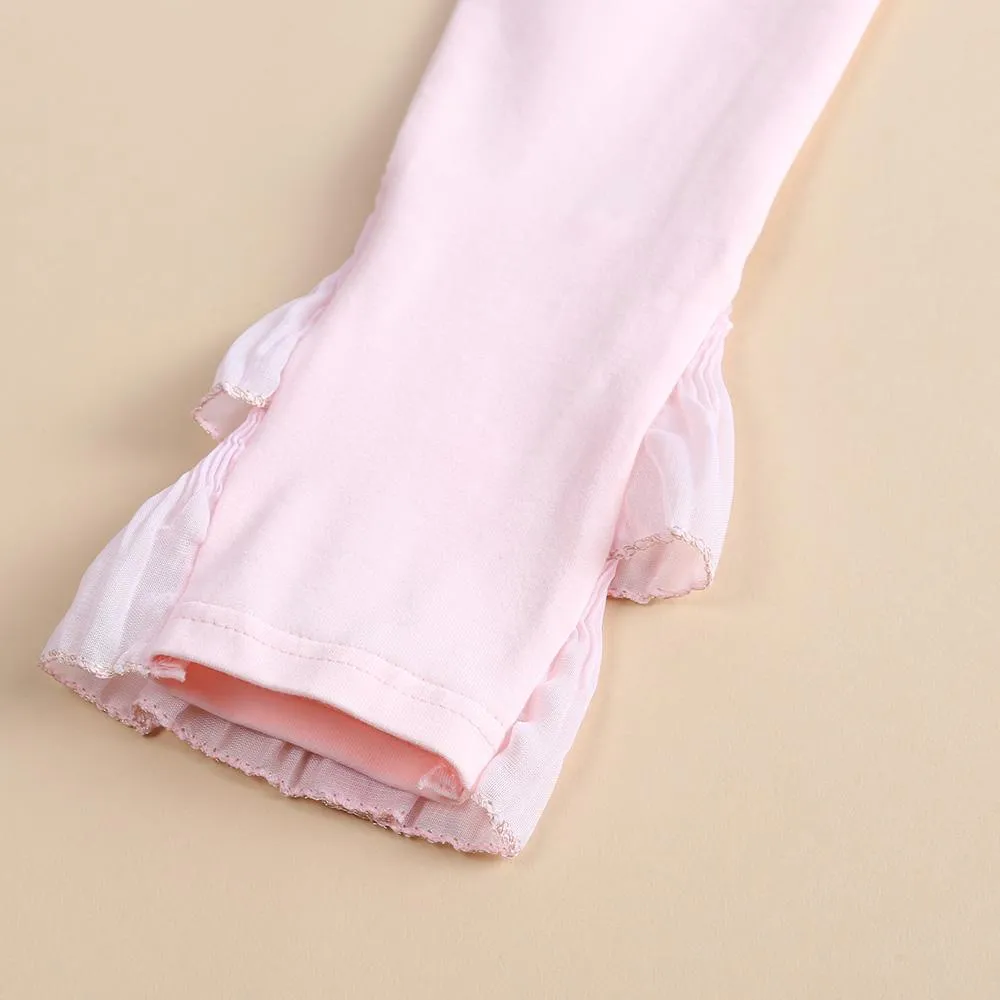 Girls Casual Beading Bow Elastic Waist Pants