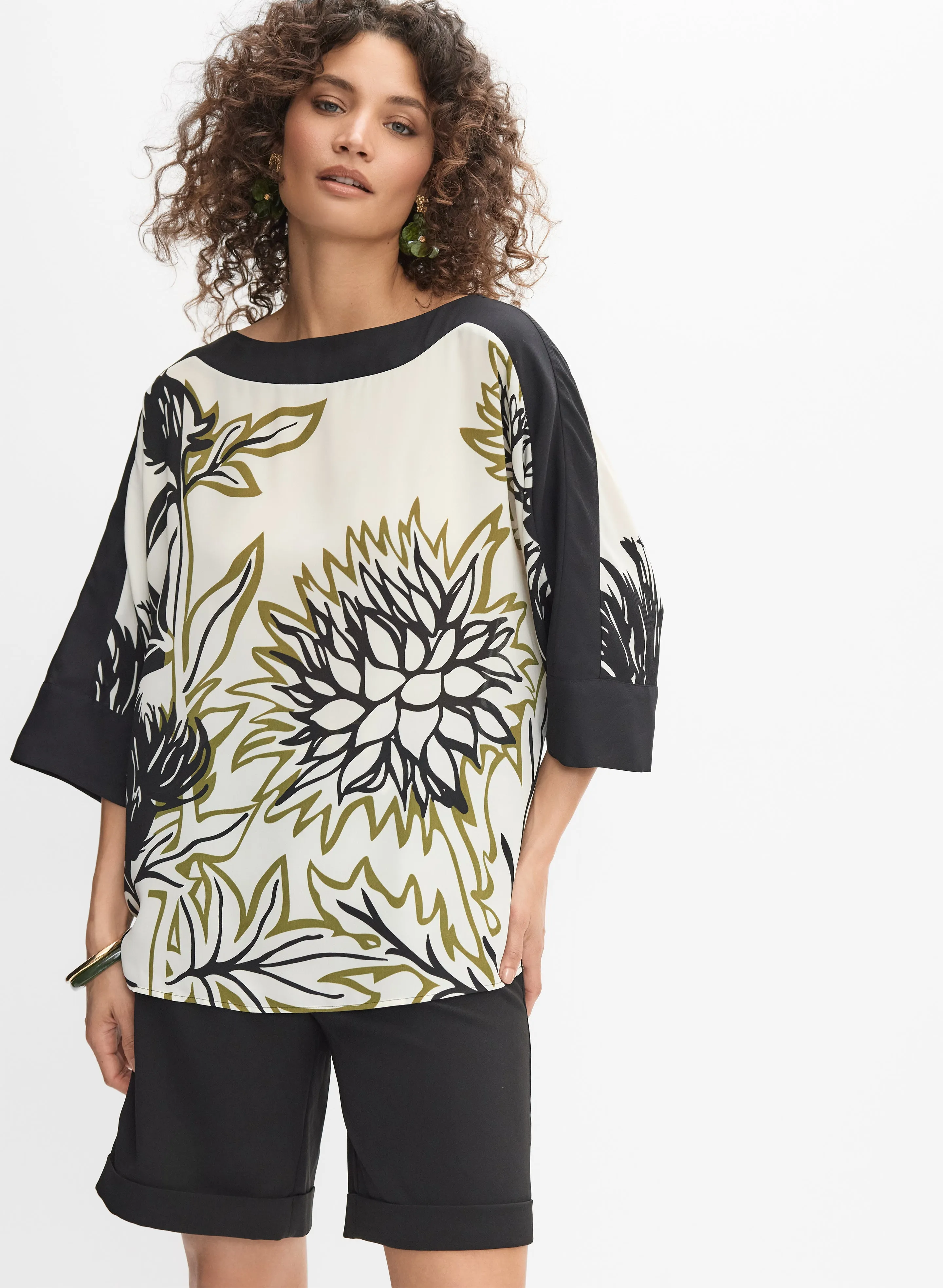 Graphic Floral Blouse