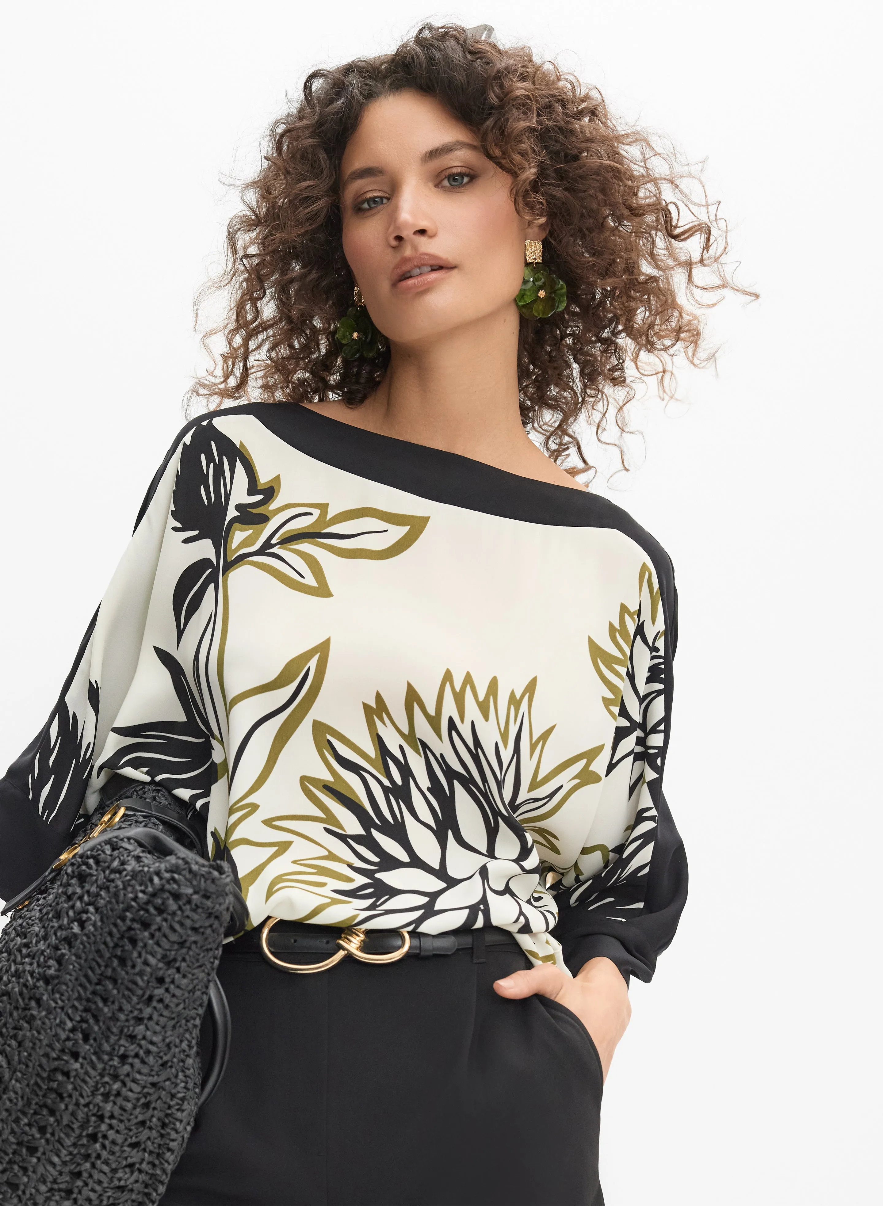 Graphic Floral Blouse