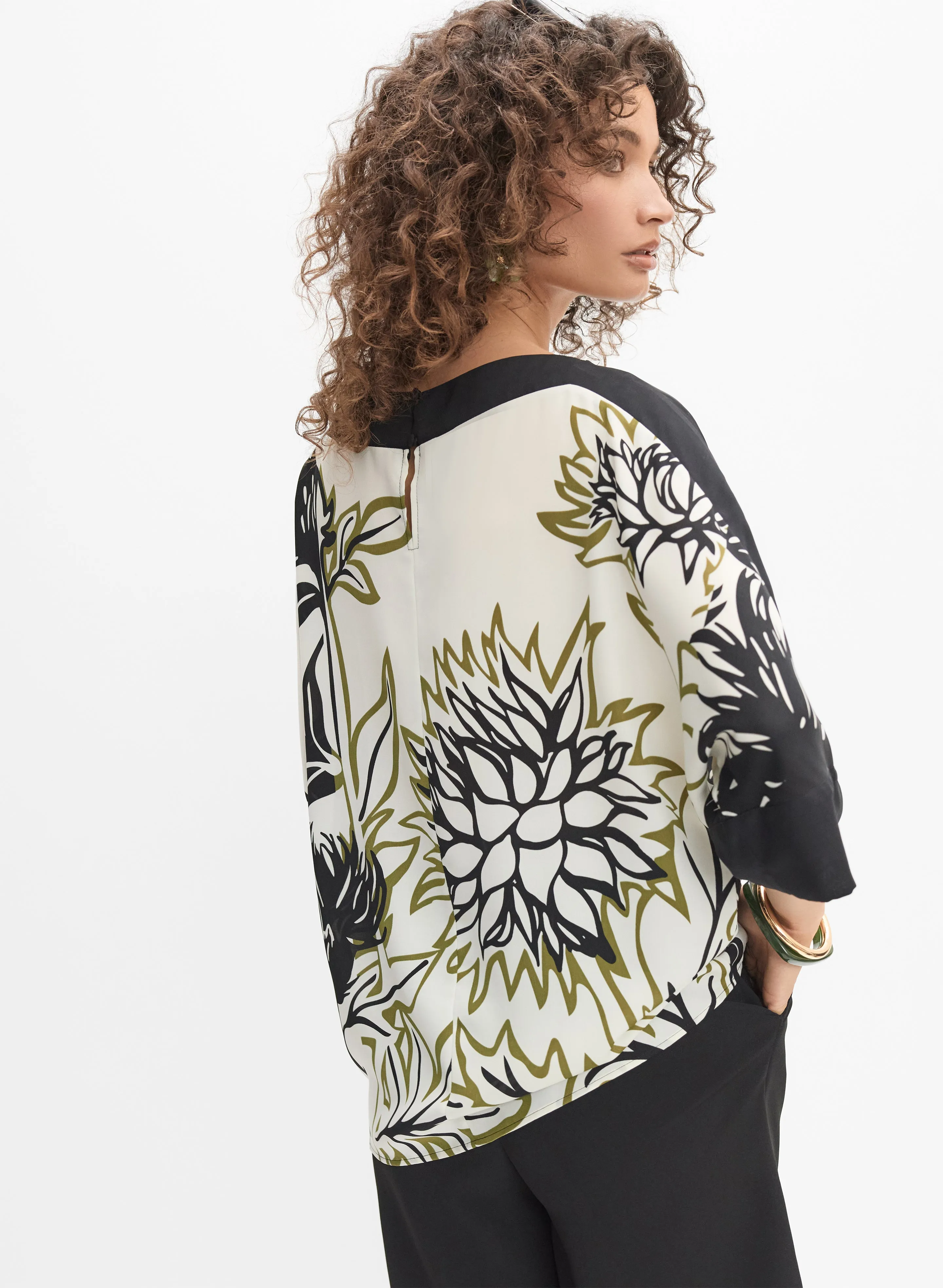 Graphic Floral Blouse