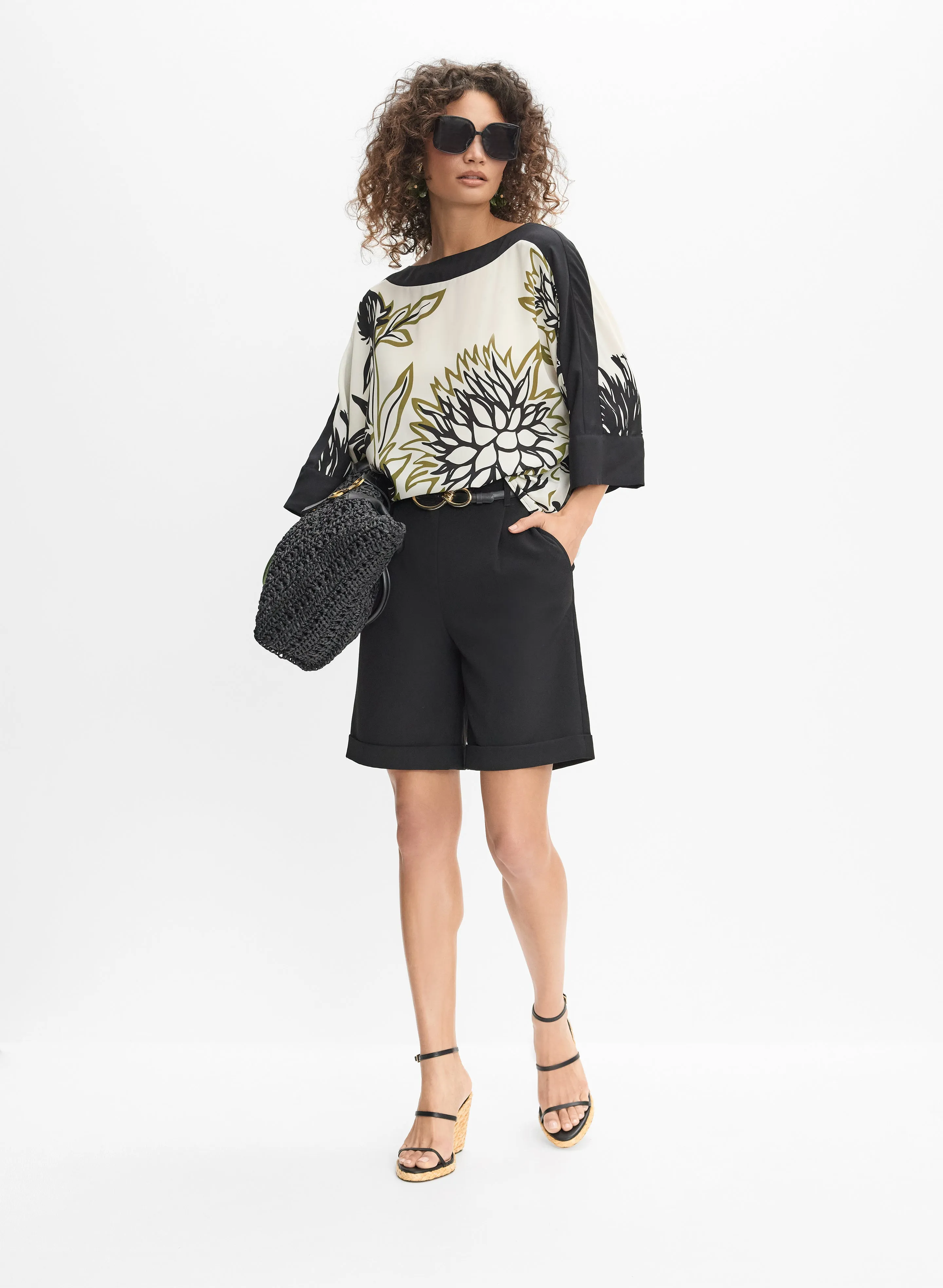 Graphic Floral Blouse