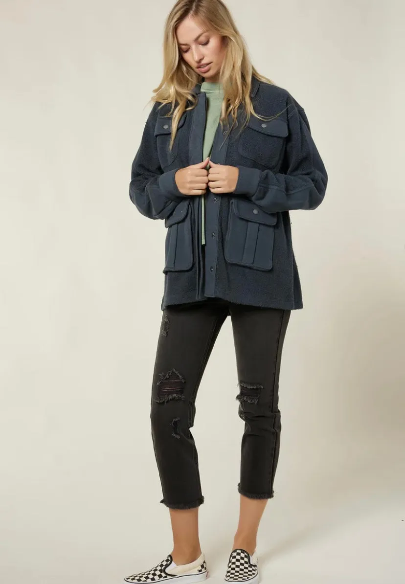 Greatness With Time Fleece Shacket (Slate)
