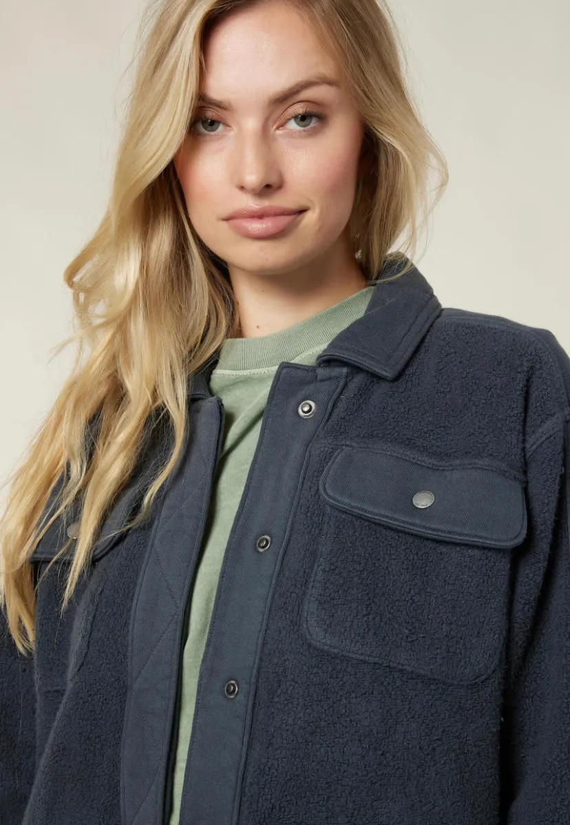 Greatness With Time Fleece Shacket (Slate)