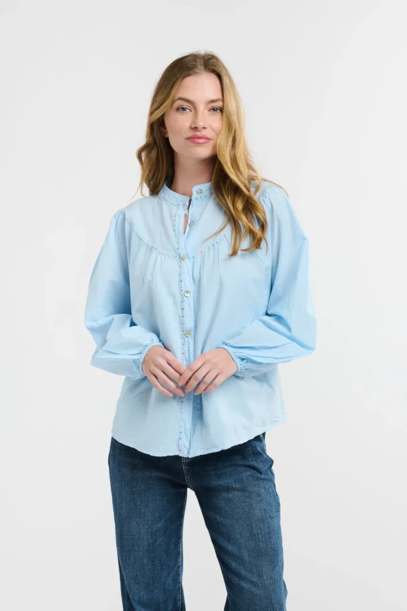 Italian Star - Plume Cotton Shirt Sky Blue