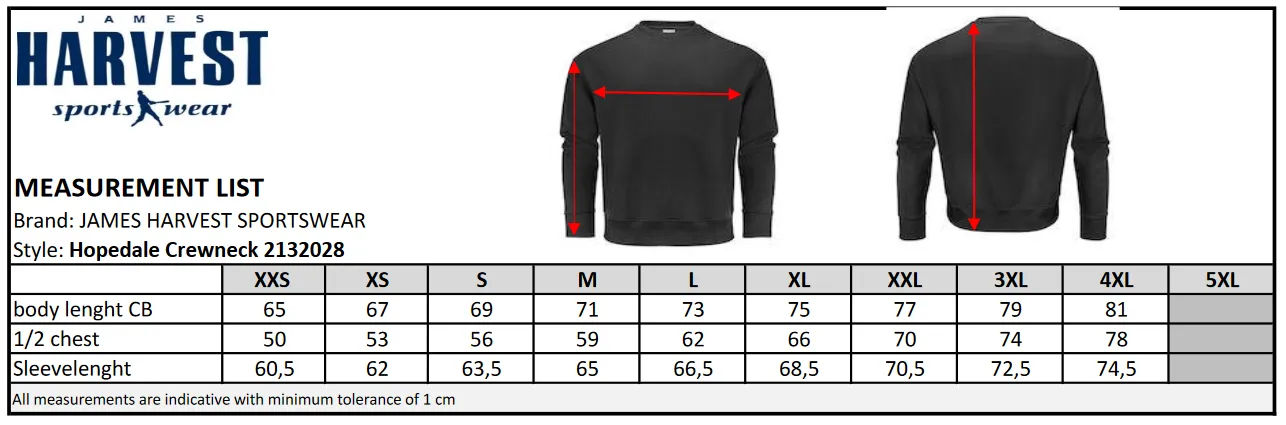 James Harvest Hopedale Unisex Crewneck Sweatshirt | Heavyweight | Organic Cotton Blend | 6 Colours | 2XS-4XL