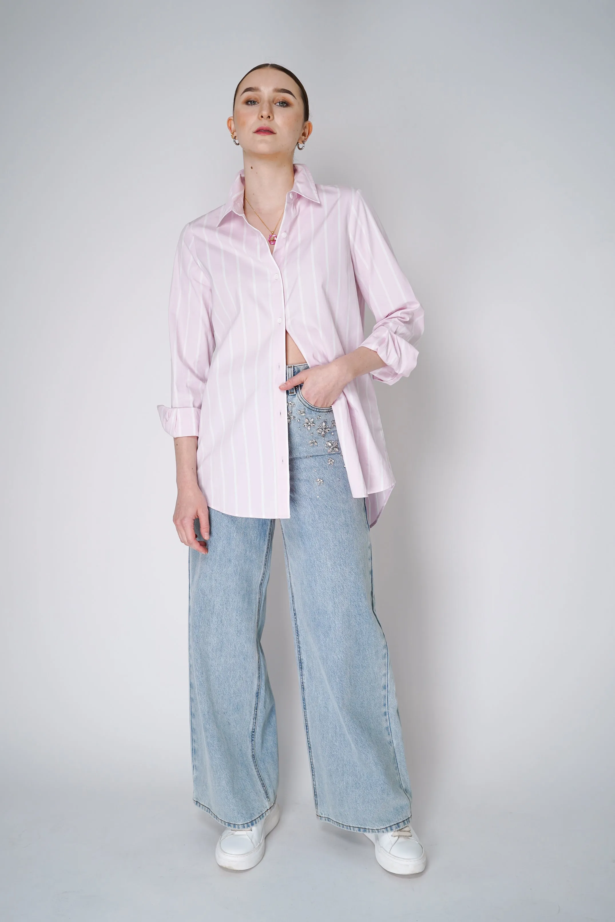 L'Agence Layla Back-Vent Poplin Tunic