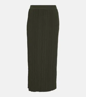 Leisure Carnia MAX MARA pleated jersey midi skirt, green
