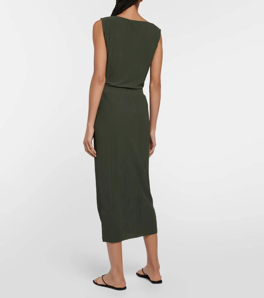 Leisure Carnia MAX MARA pleated jersey midi skirt, green