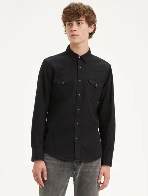 Levi's 857450000 Mens Barstow Classic Western Denim Snap Shirt Black