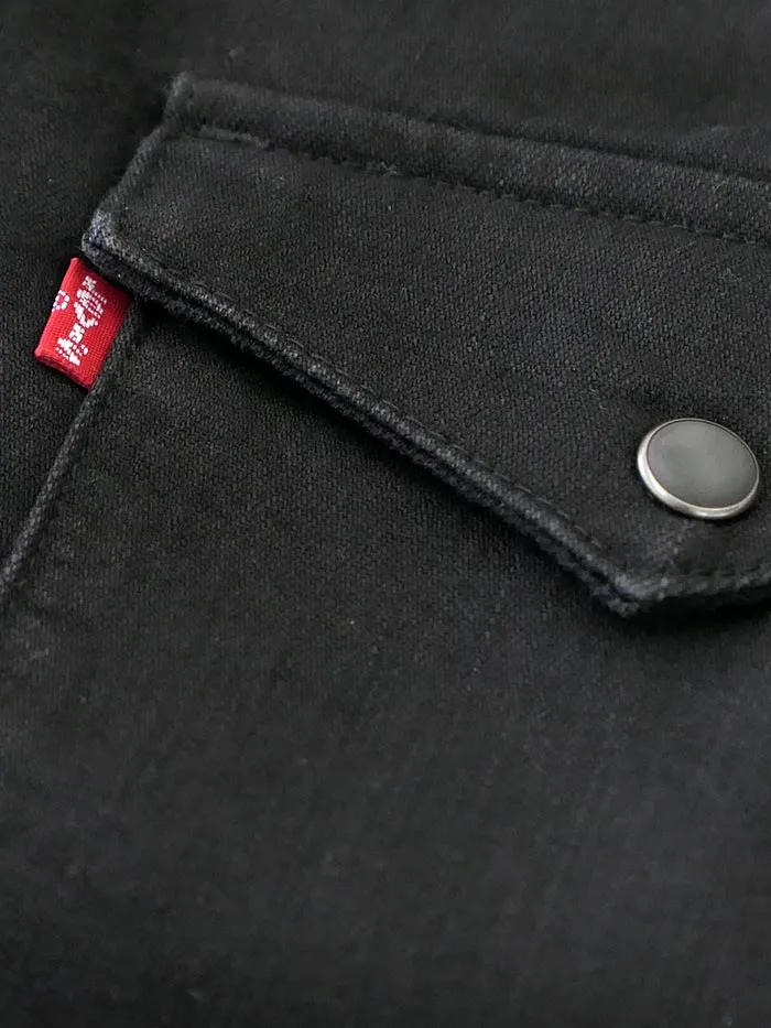 Levi's 857450000 Mens Barstow Classic Western Denim Snap Shirt Black