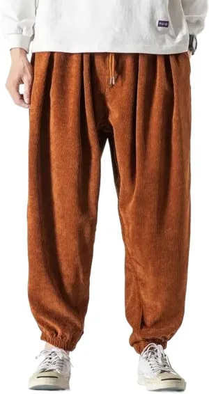 Men's Harem Pants Loose Mens Plus Size Joggers Pants Male Casual Trousers Cotton Sweatpants