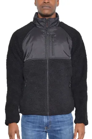 Men's Sherpa Black Fleece Winter Jacket