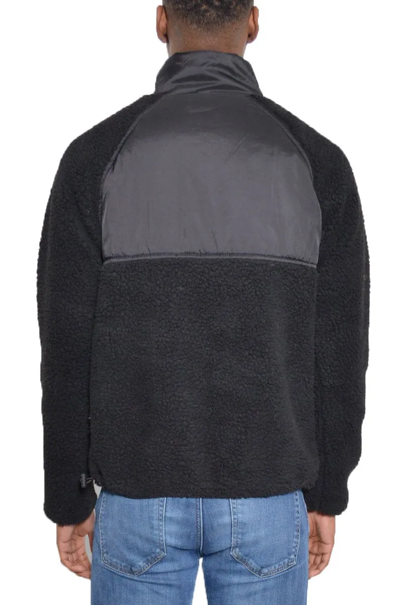 Men's Sherpa Black Fleece Winter Jacket