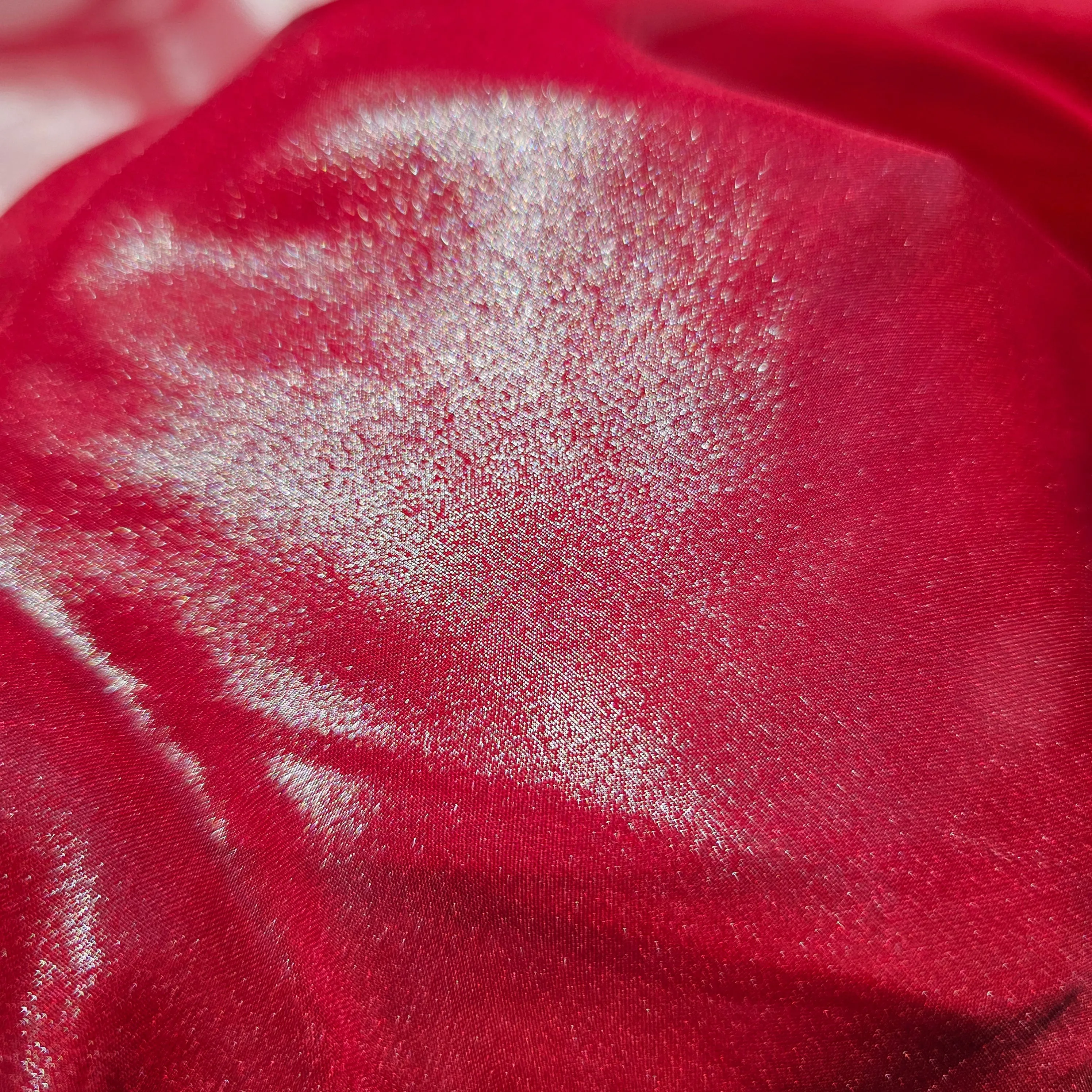 Metallic Poly Chiffon Red